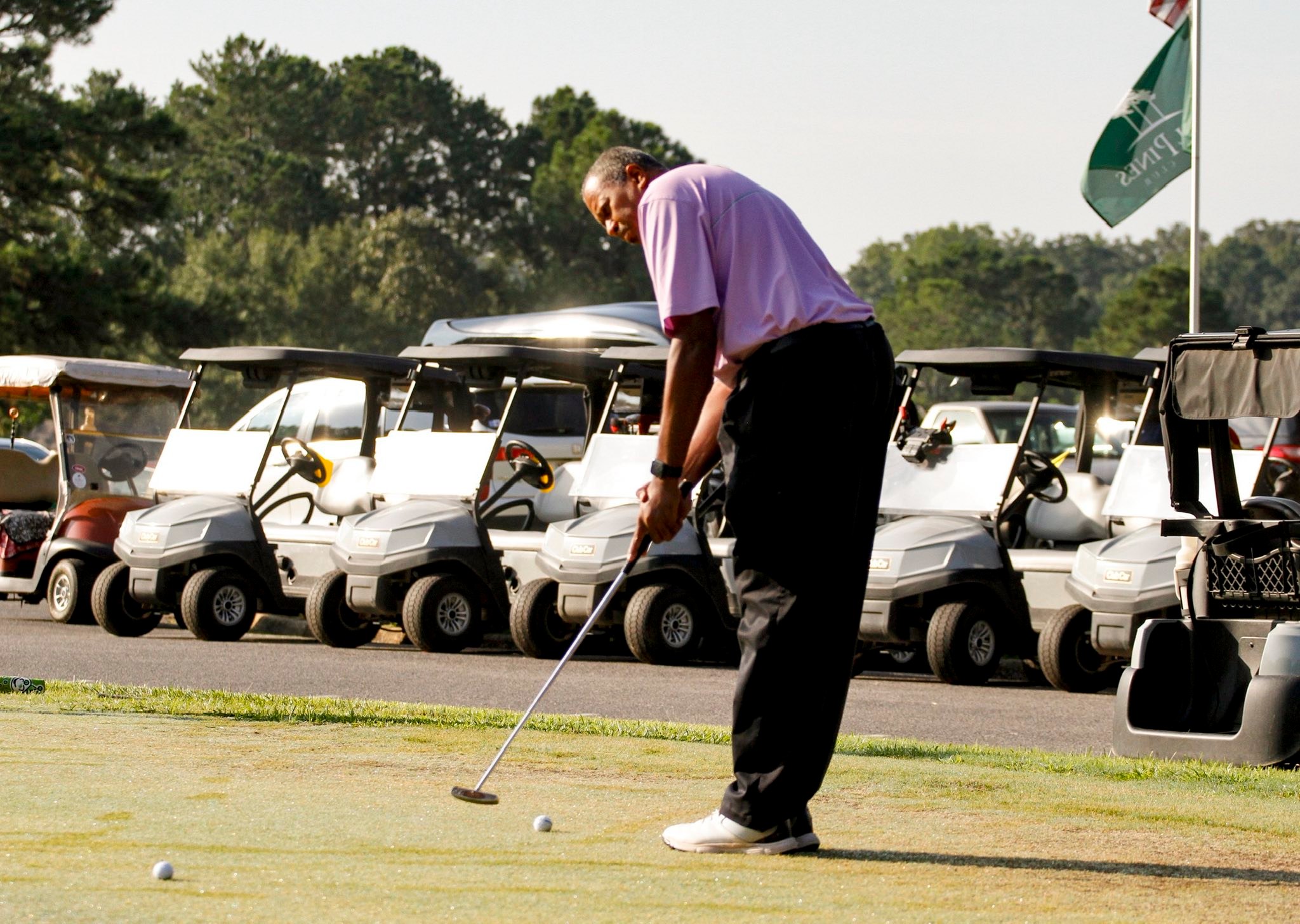 On-course action during a Tall Pines tournament