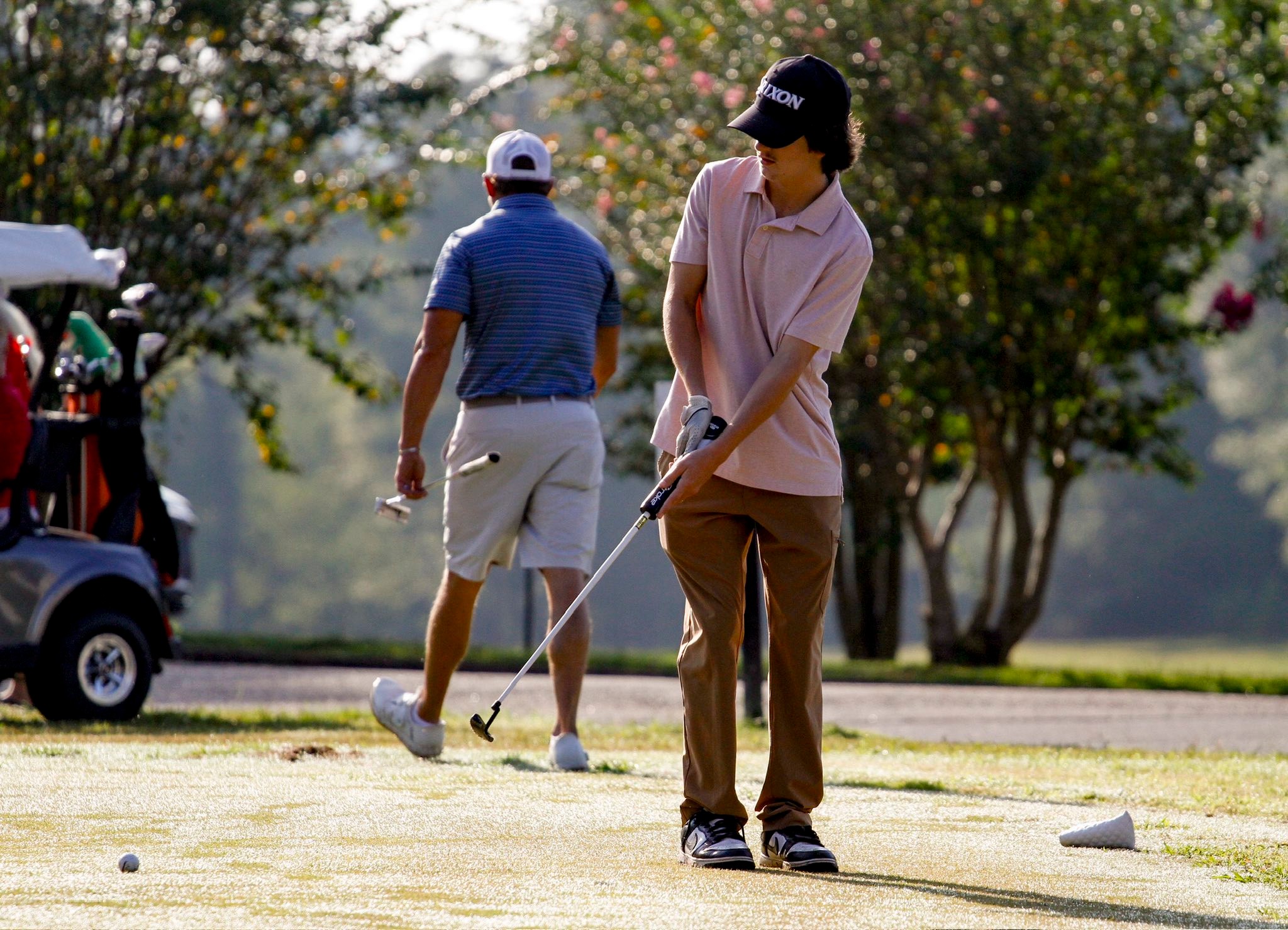 Golfers during a club tournament at Tall Pines